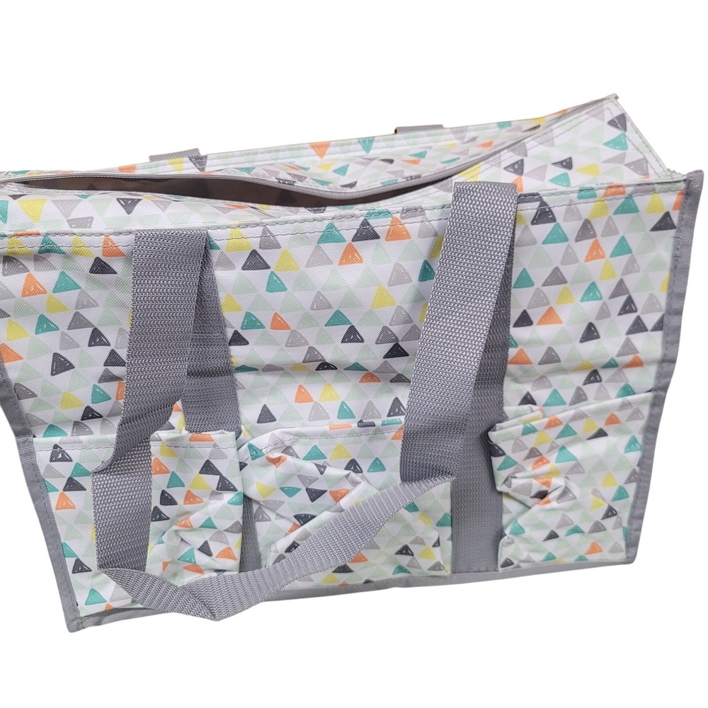Thirty-One Zip-Top Organizing Utility Tote Geo Adventure New - Picture 4 of 6